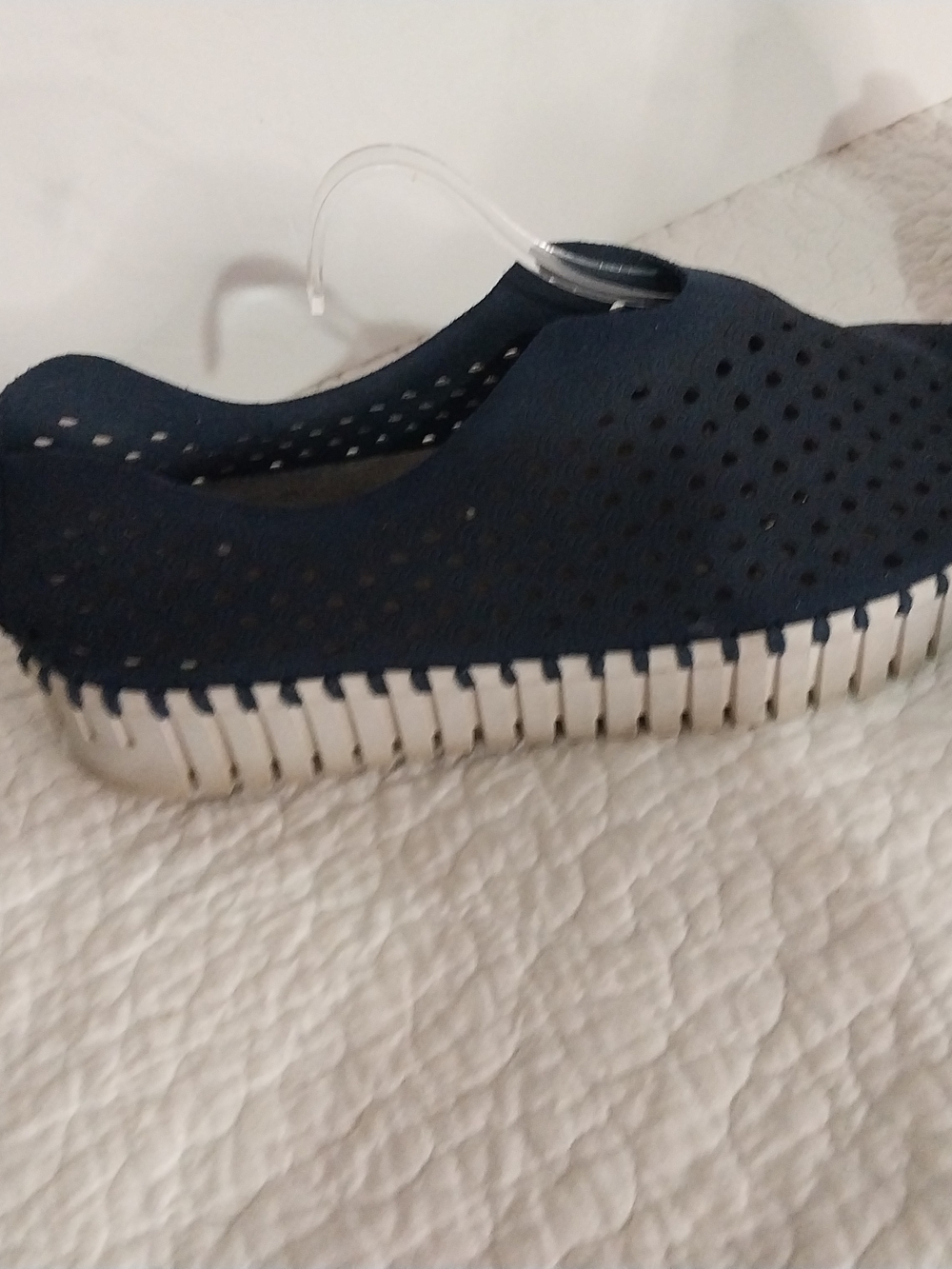 Ilse Jacobsen Navy Perforated Slip-On Sneakers Women's 8.5/9 - Picture 8 of 12